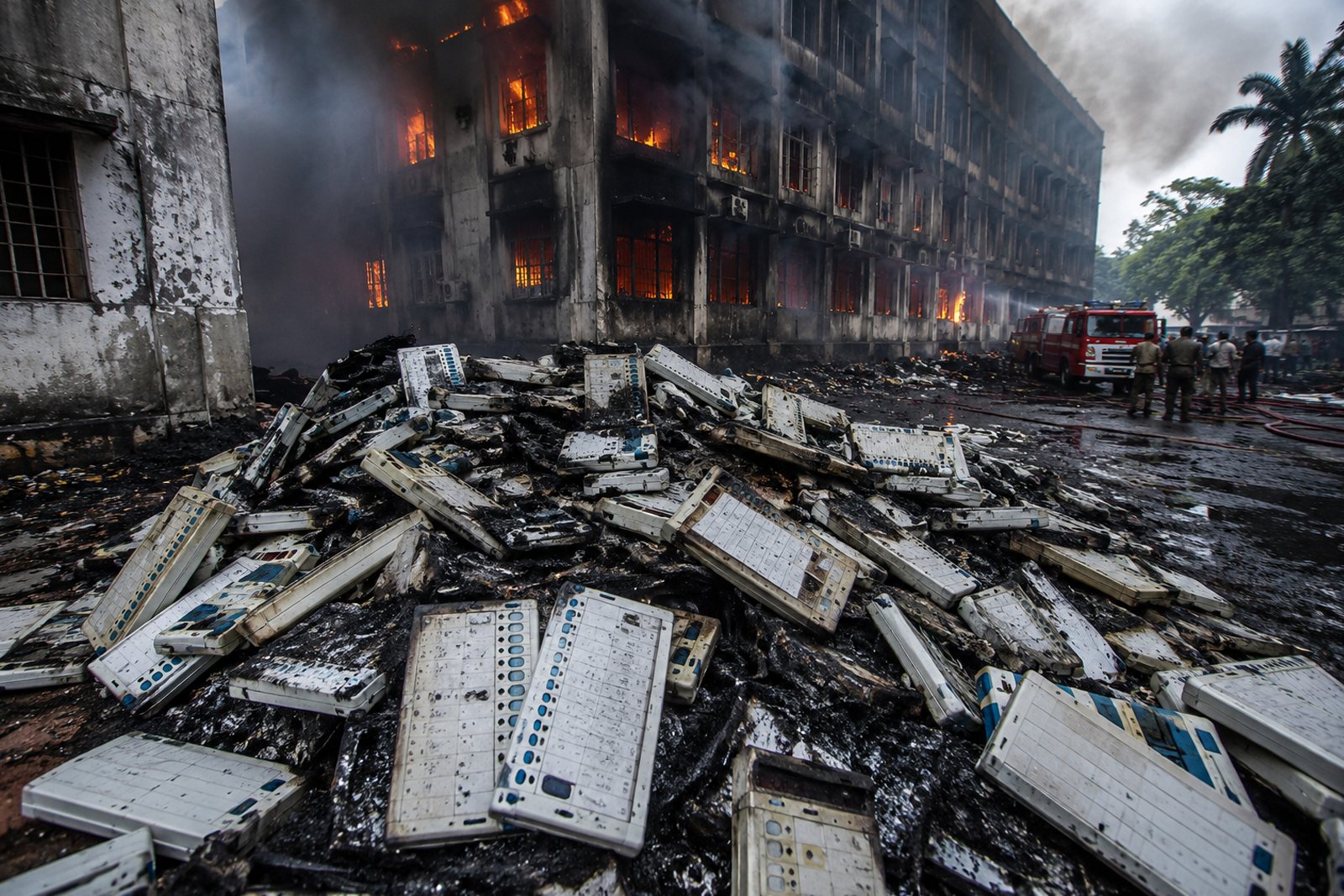 4,000 EVMs Destroyed in Bengal Govt Building Fire; Sabotage Angle Under Investigation